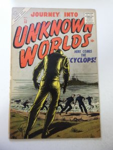 Journey Into Unknown Worlds #50 GD Condition cover detached 2 1/2 spine split