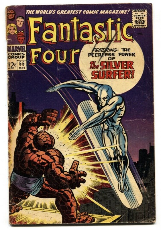 FANTASTIC FOUR #55 G+ comic book 1966-KEY ISSUE-SILVER SURFER KIRBY