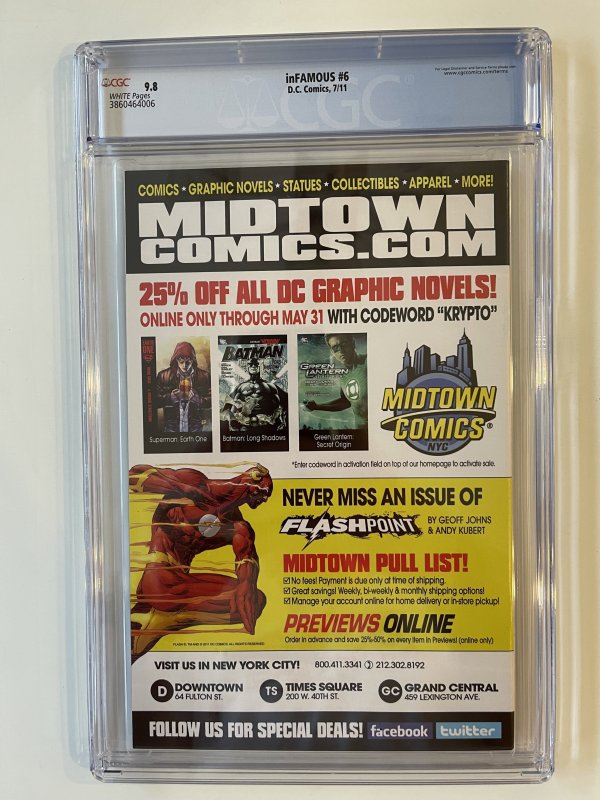 inFAMOUS #6 CGC 9.8 DC  Playstation (2011)