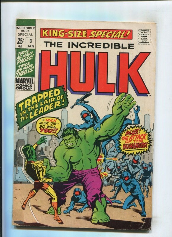 KING SIZE HULK #3 (4.5) TRAPPED IN THE LAIR OF THE LEADER 1971