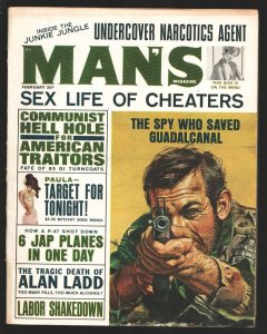 Man's Magazine 2/1965-Junkie Jungle-Undercover Narcotics Agent-The Spy Who Sa...