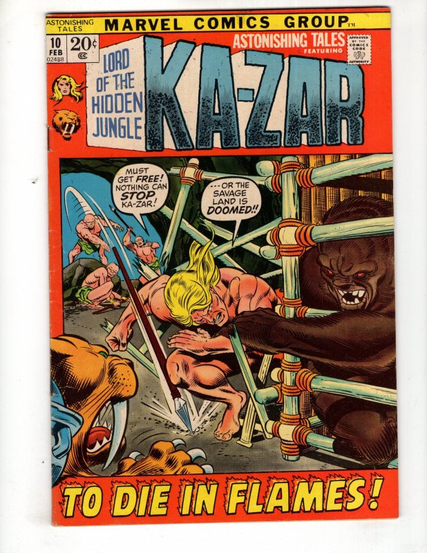 Astonishing Tales #10 (1972) TO DIE IN FLAMES! Ka-Zar / ID#151