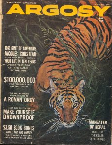 Argosy 8/1963-Popular-Tiger cover-Steeger-pulp thrills-VG