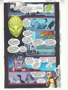 JLA: Foreign Bodies #1 p.30 Color Guide Art - Aquaman, Superman by John Kalisz