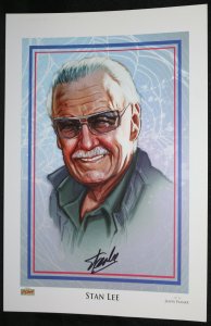 Stan Lee Bust Color Print by Jason Palmer - Signed by Stan Lee