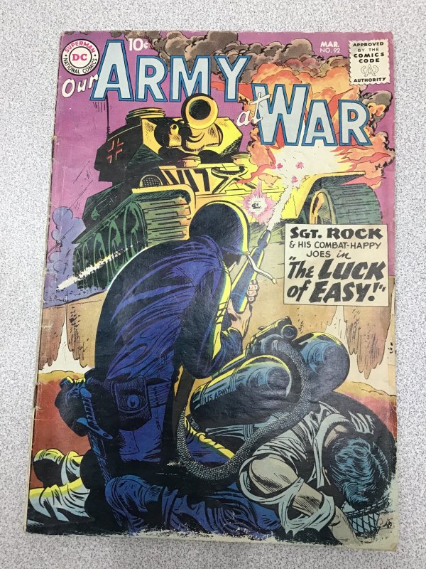 Our Army at War #92 (1960) Early Silverage, Classic DC, First Ad for B&B #28