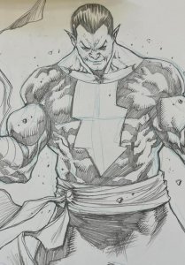 Black Adam Original Art by Sergio Dávila – DC Comics A4 Pencil Sketch Signed