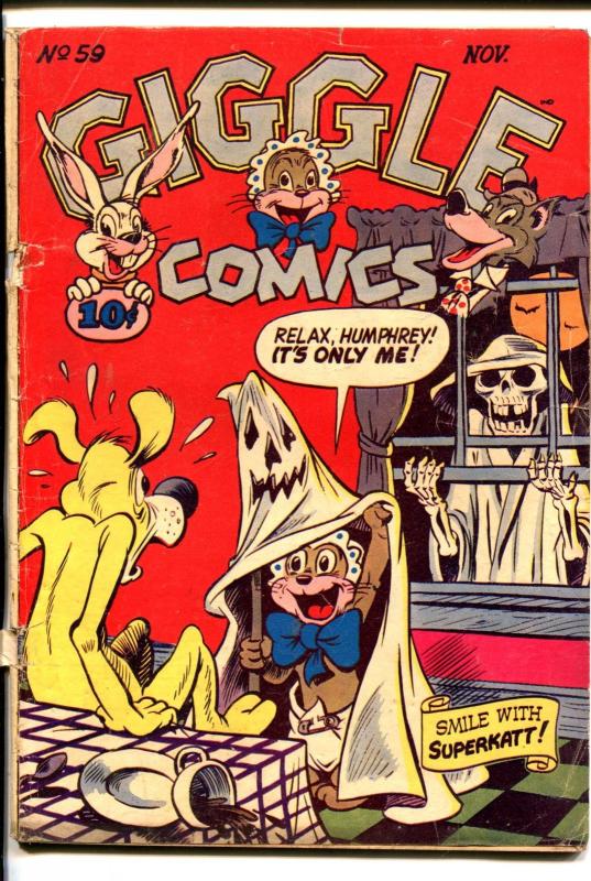 GIGGLE #59 1948-ACG-SPENCER SPOOK-HORROR COVER-SKELETON-good