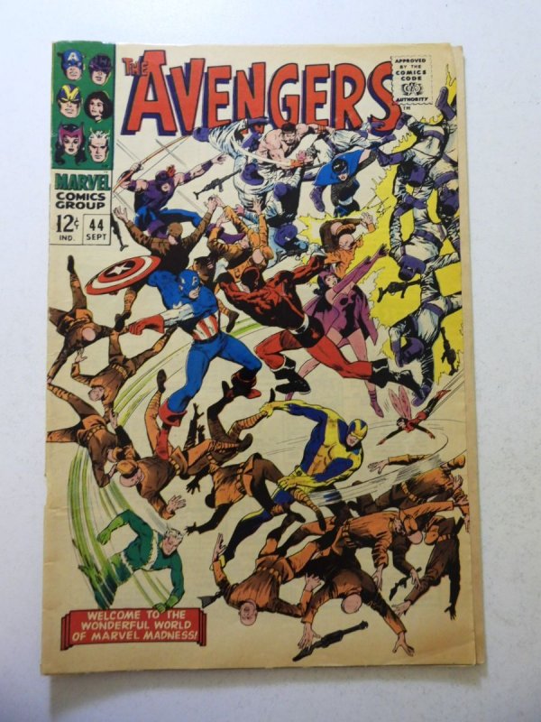 The Avengers #44 (1967) VG- Condition cover detached at 1 staple