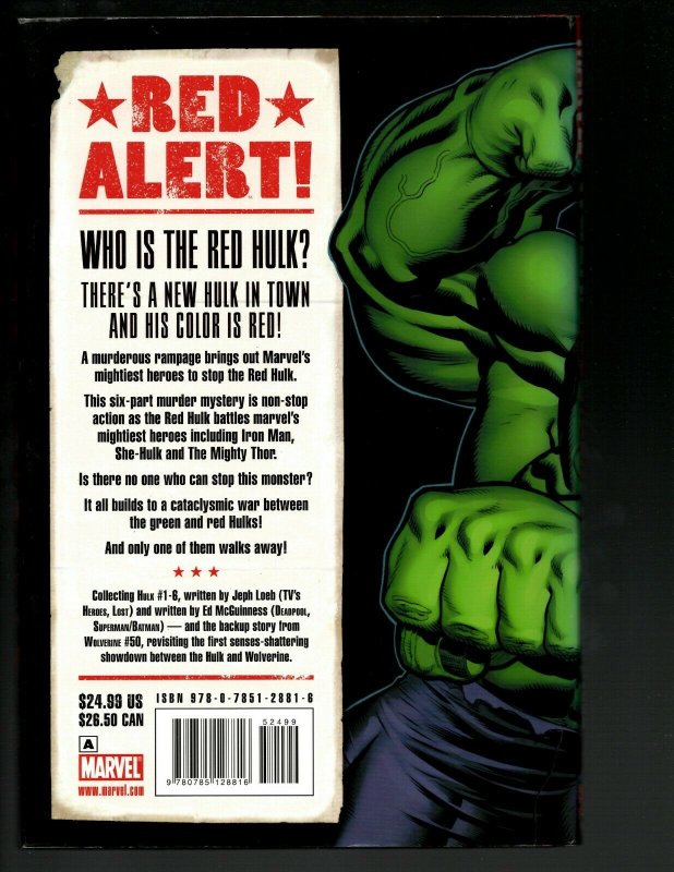 HULK Vol. # 1 Red Hulk Marvel Comic Book HARDCOVER Graphic Novel J402