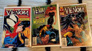 Venom Wolverine Tooth and Claw 1-3 Comic Book Set 1996 - Marvel