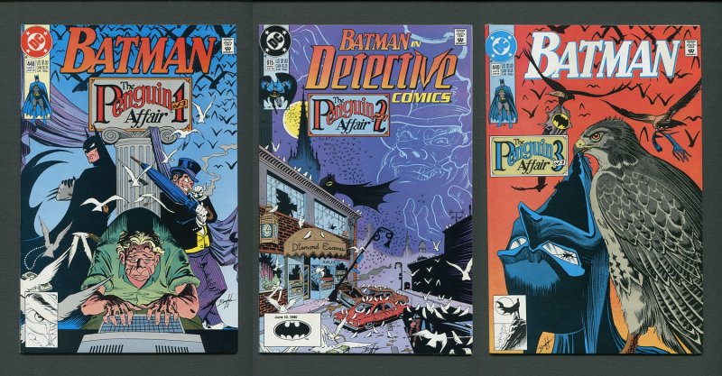 Batman #448  #449 Detective #615 (Penguin SET) 9.4 NM  June 1990