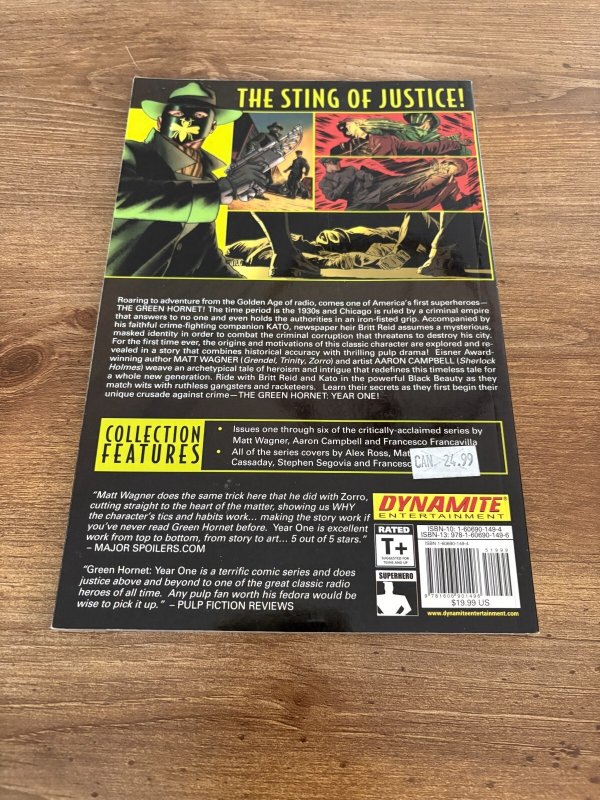 Green Hornet Year One Dynamite Comics TPB Graphic Novel Comic Book 3 J371