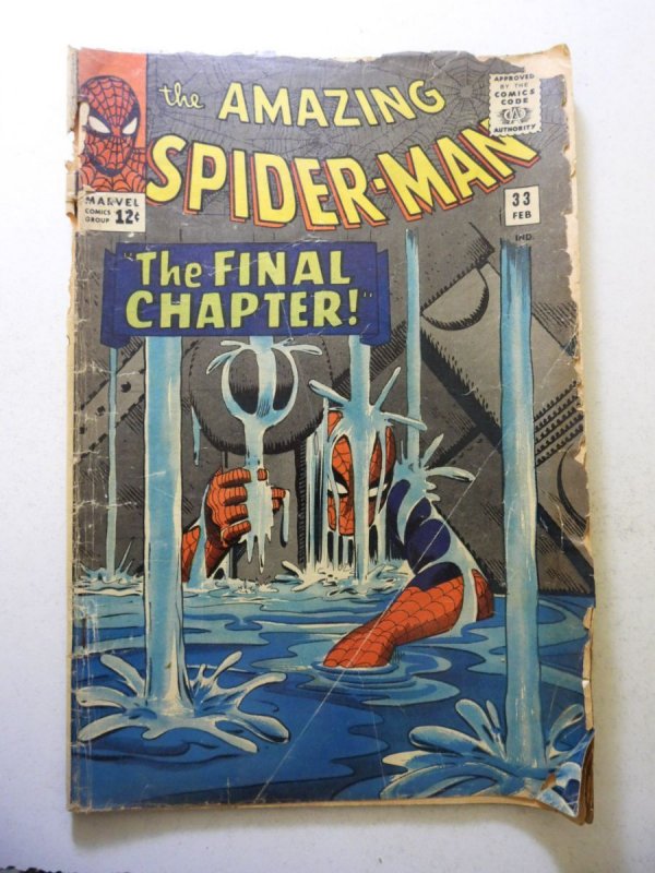 The Amazing Spider-Man #33 GD Condition 1 1/4 spine split