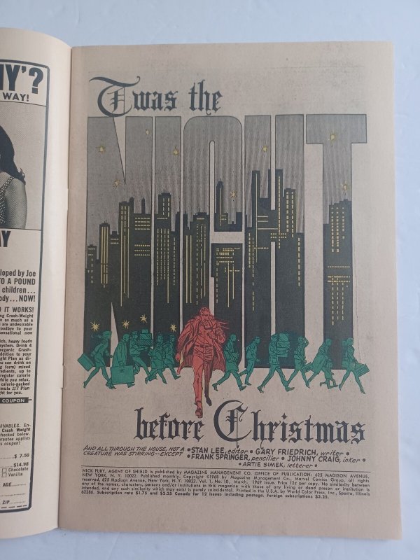 Nick Fury, Agent of SHIELD #10 - Hate Monger - 1969 - (-VF)