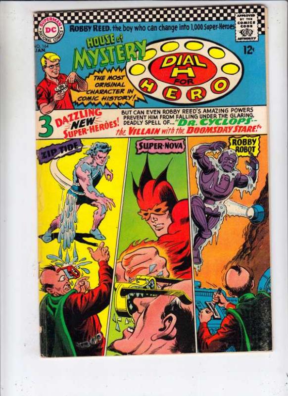 House of Mystery #164 (Jan-67) VG+ Affordable-Grade Martian Manhunter, Dial H...