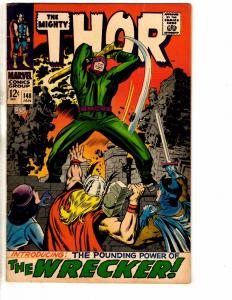Mighty Thor # 148 FN Marvel Comic Book Odin Loki Avengers Hammer Sif J246