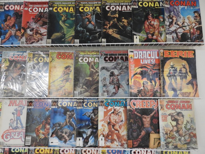 Huge Lot of 90+ Magazines W/ Conan, Eerie, Creepy! Avg.  VG Con.