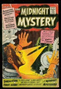 MIDNIGHT MYSTERY #1 '61-KNELL OF DOOM-WILD HORROR COVER G/VG