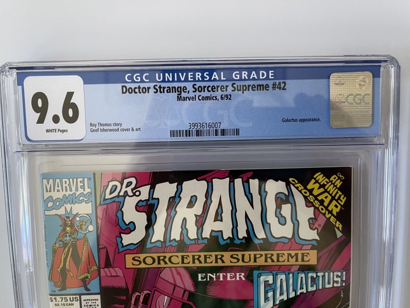 Doctor Strange Sorcerer Supreme #42 CGC 9.6 - Galactus App  (1992)