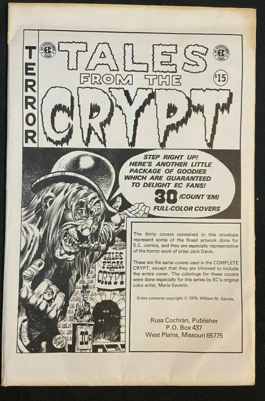 TALES FROM THE CRYPT PORTFOLIO 30 COVERS 13.5 x 10 1979 