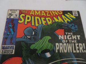 The Amazing Spider-Man #78 Regular Edition (1969)1st App Prowler Comic VG 4.0