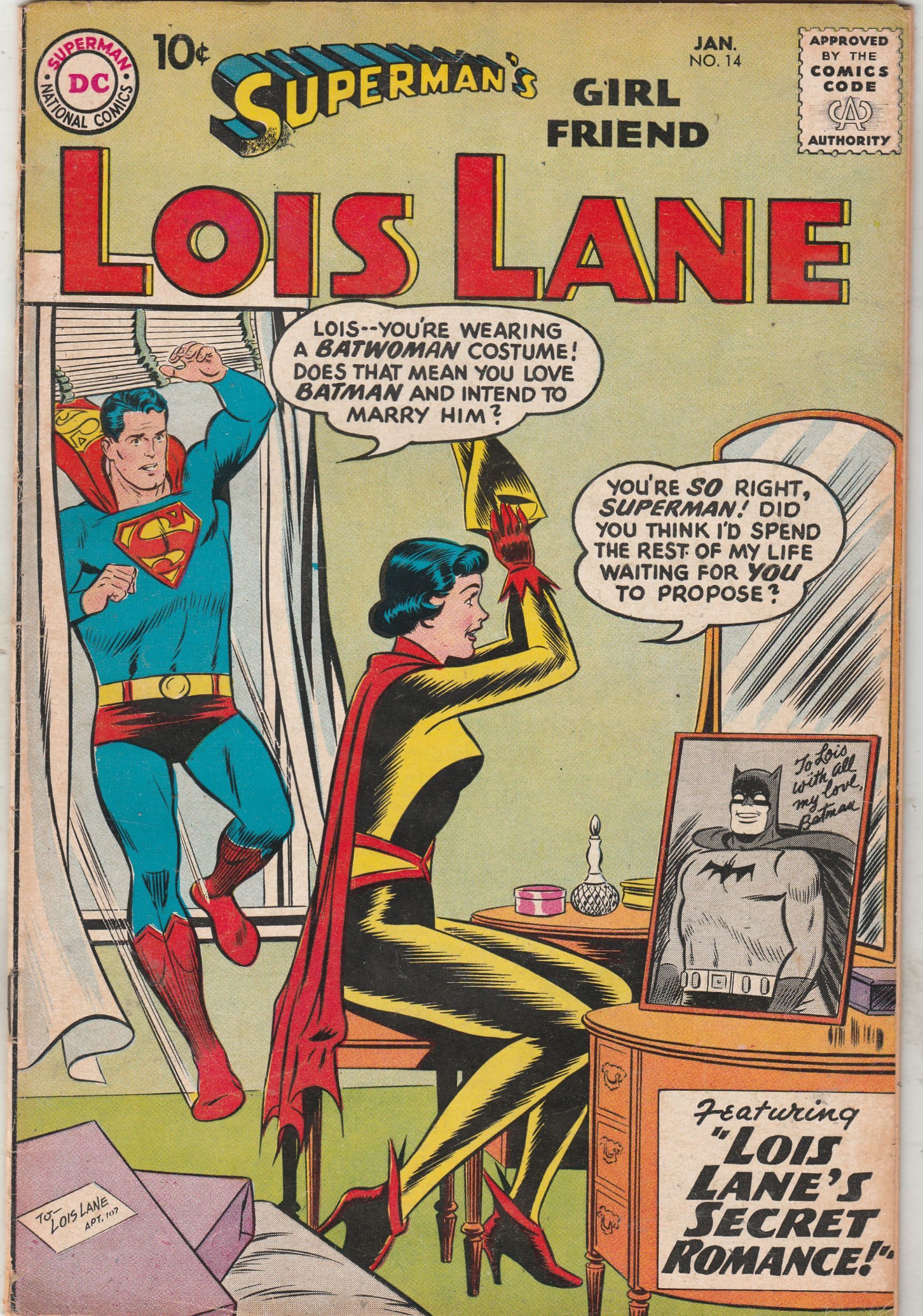 Supermans Girl Friend Lois Lane 14 1960 Bat Woman Key Wow Fnvf B Comic Books