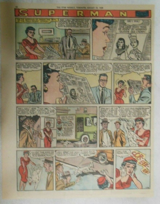 bvSuperman Sunday Page 1035 by Wayne Boring from 8/30/1959 Tabloid Page Size