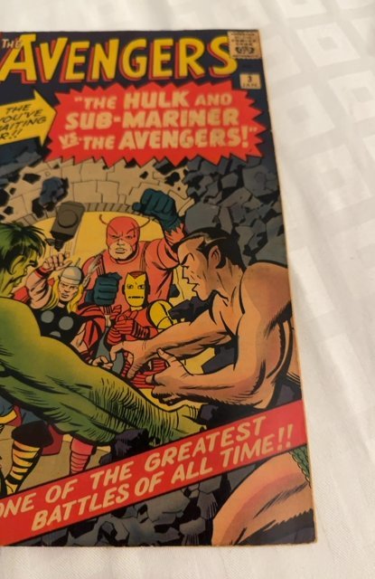 The Avengers #3  (1964) Hulk/Namor vs the avengers see description