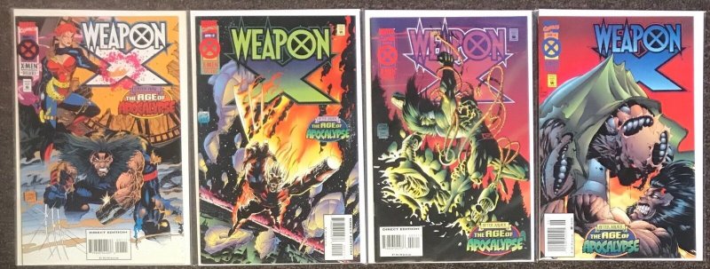 Weapon X after Xavier The Age of Apocalypse 1 2 3 4 Marvel X-Men Set lot 1st