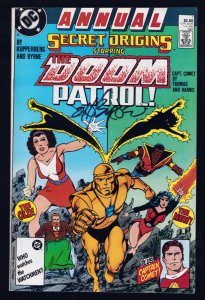 Secret Origins Annual #1 - Direct Edition Signed by John Byrne (7/7.5) 1987
