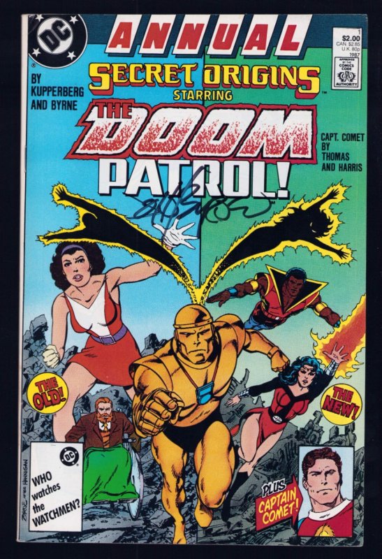 Secret Origins Annual #1 - Direct Edition Signed by John Byrne (7/7.5) 1987