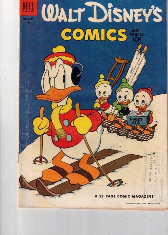 Walt Disney's Comics & Stories #149 1953 Mid-Grade FN Barks Art! Ski Cov...