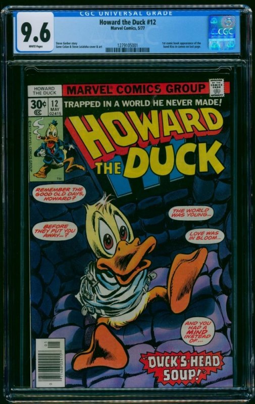 Howard the Duck #12 CGC NM+ 9.6 White Pages KISS Appearance!