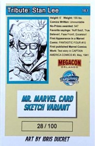 TRIBUTE STAN LEE MEGACON EXCLUSIVE VARIANT RAW/FOIL/SKETCH SET W/NUMBERED COA NM
