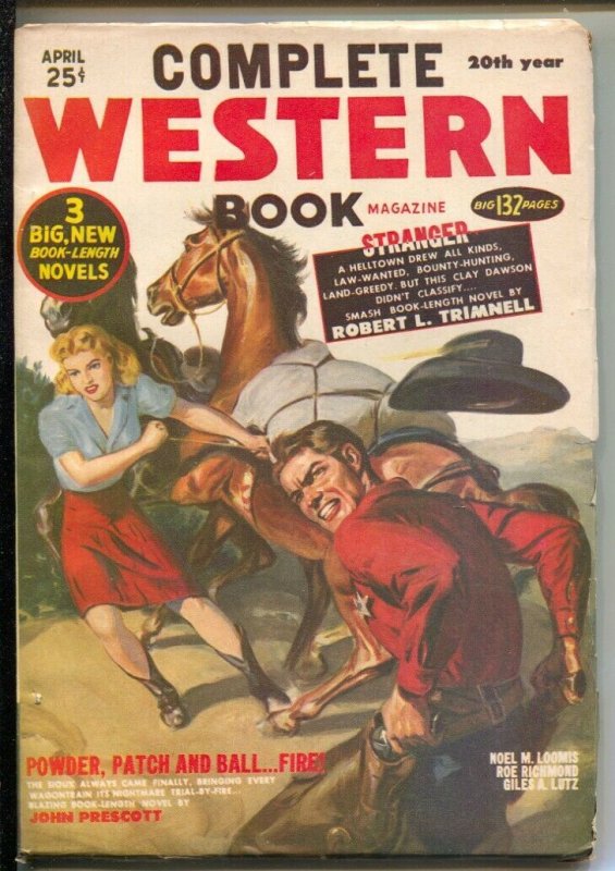 Complete Western Book 4/1953-Stadium-Norman Saunders GGA cover-western pulp t... 