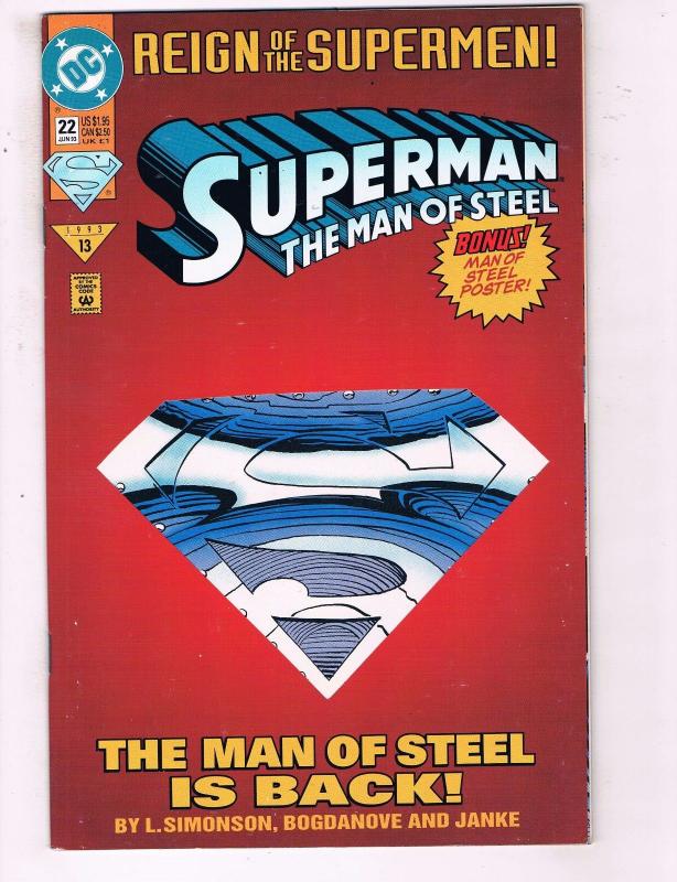 Superman The Man Of Steel #22 VF DC Comics Comic Book Simonson DE19