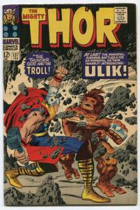 THOR #137 (6.5) 1st Appearance of ULIK! Stan Lee & Jack Kirby Silver Age ID#02D