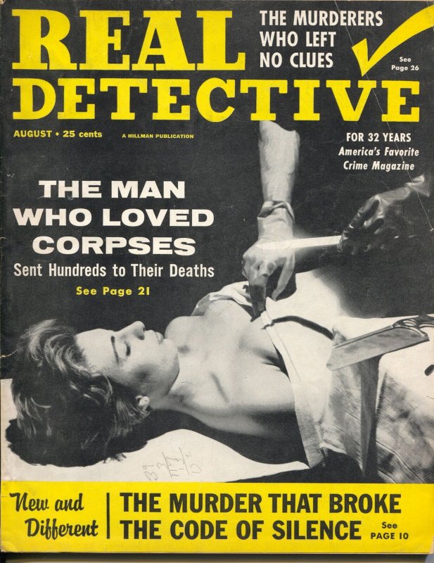 Real Detective 8/1958-Hillman-dope-prison murder-pulp crime-swami-FN-