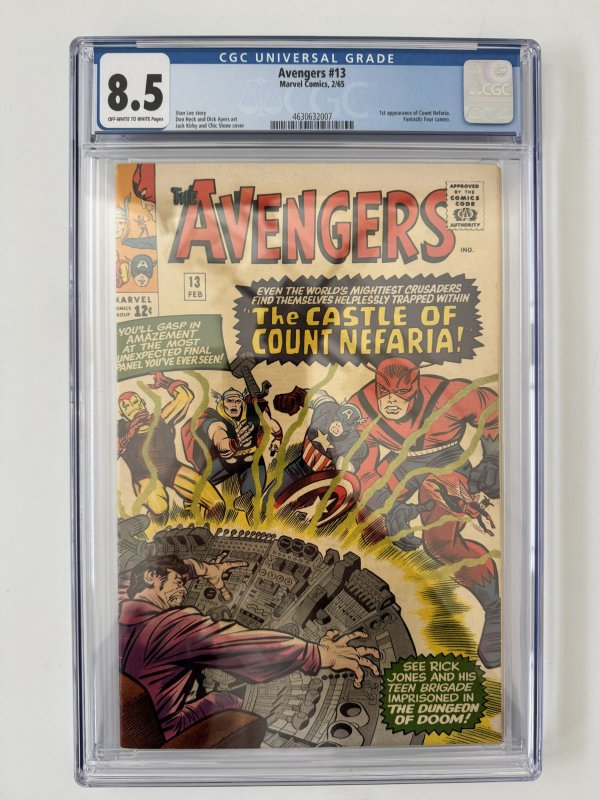 AVENGERS #13 CGC 8.5; Jack Kirby cover; 1st app of Count Nefaria! (1965)