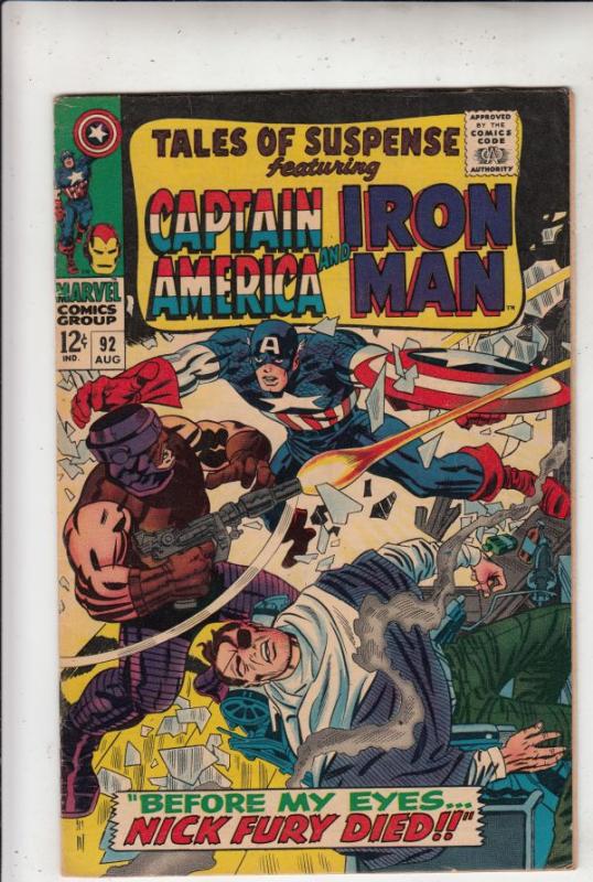 Tales of Suspense #92 (Aug-67) VF+ High-Grade Iron Man, Captain America