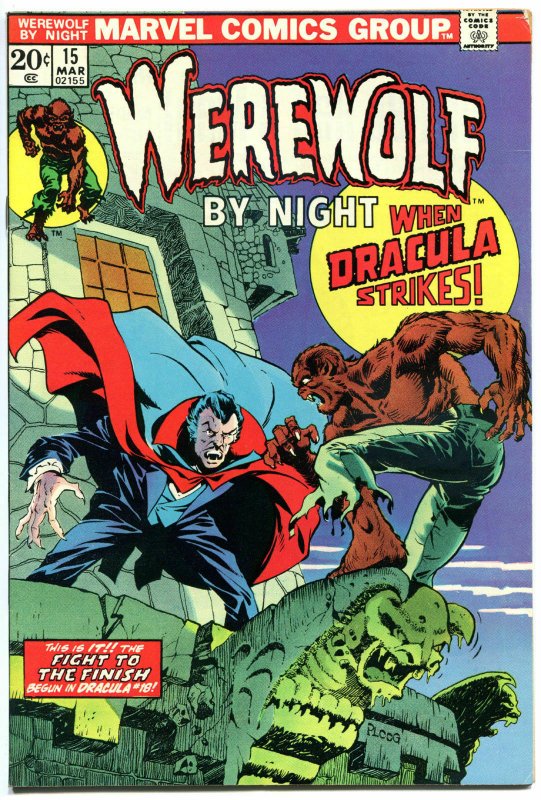 WEREWOLF by NIGHT #15, VF-, Wolf, Mike Ploog, Dracula, 1972, more WW in store