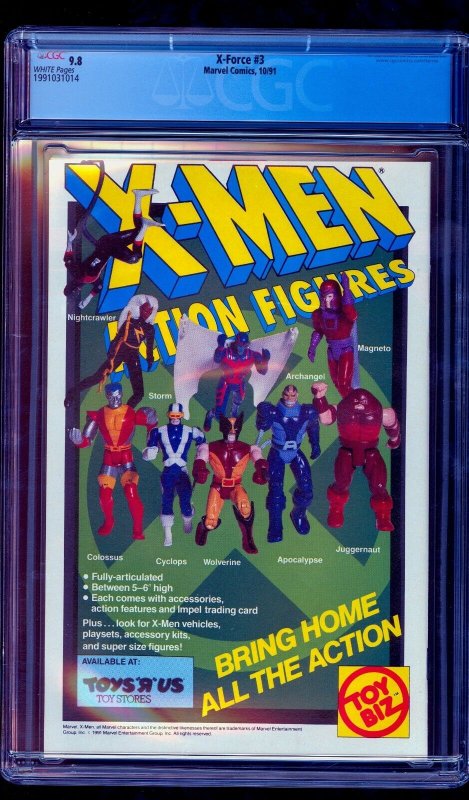 X-Force # 3 CGC 9.8 Marvel 1991 White Pages