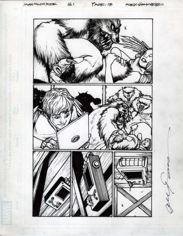 James Patterson Max Ride:First Flight #1 Pg13 Alex Sanchez Original Art-MARVEL