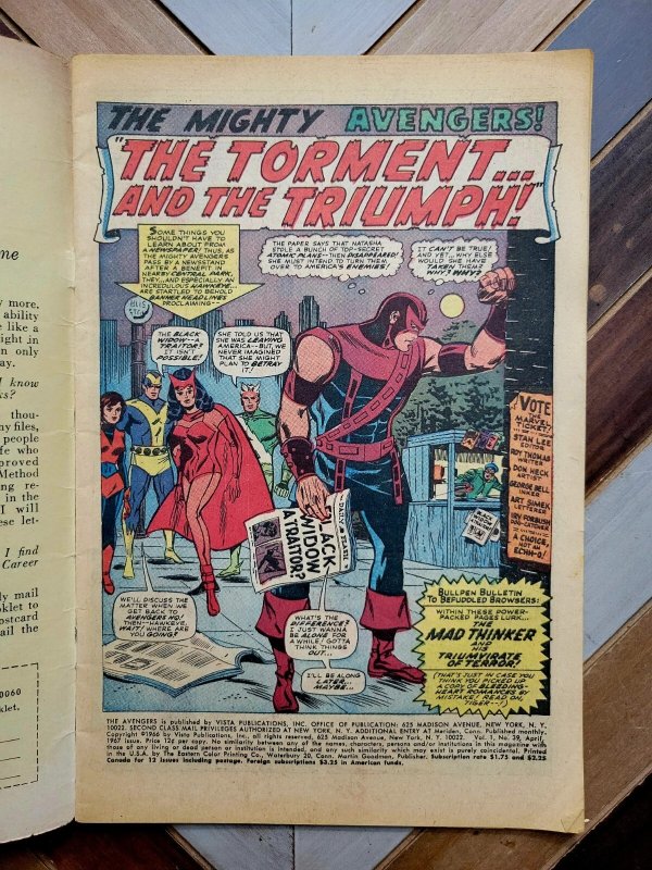 AVENGERS #39 VG 4.0 (Marvel 1967) HERCULES Appearance & George Roussos Cover