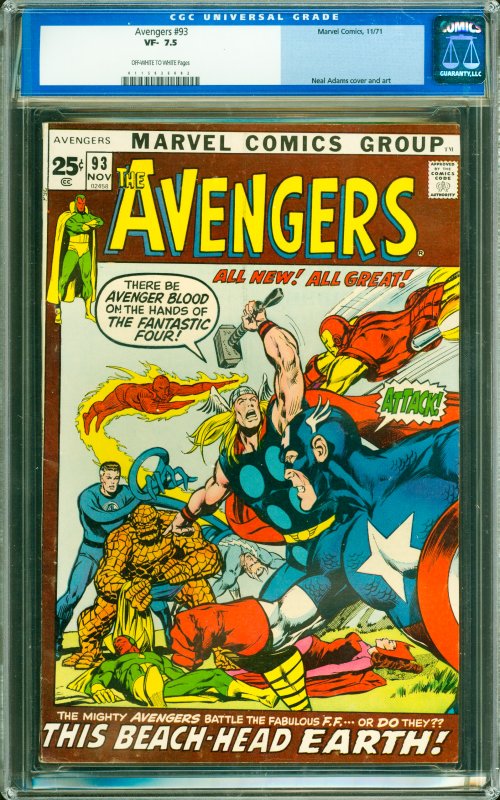 Avengers #93 CGC Graded 7.5