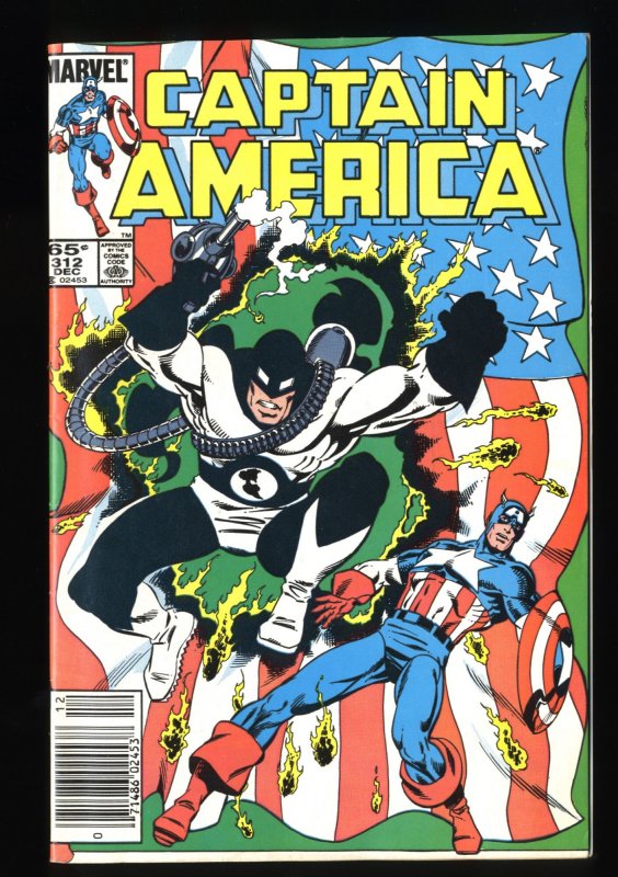 Captain America #312 FN+ 6.5 Newsstand Variant 1st Flag Smasher!