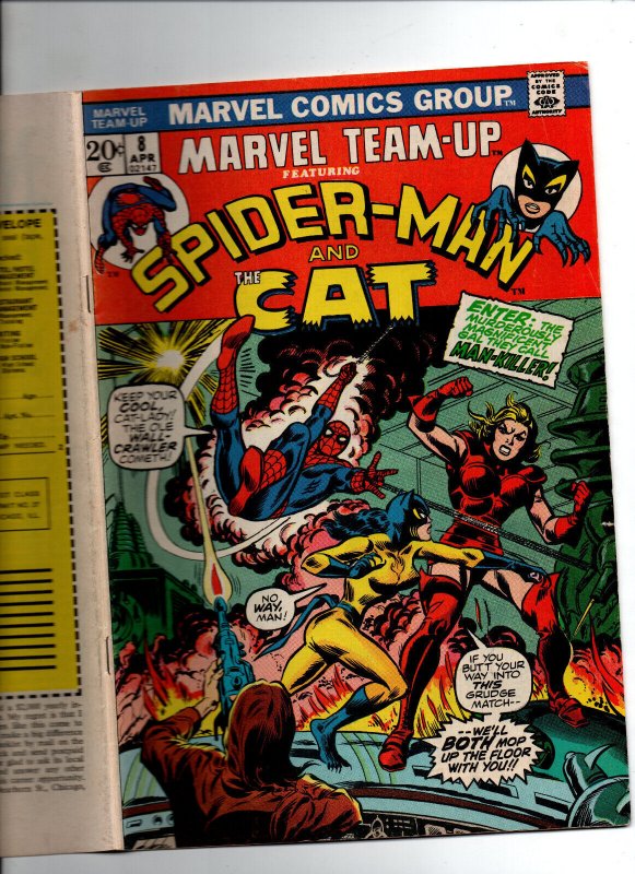 Marvel Team-Up # 8  - Spider-Man - Hellcat Patsy Walker - 1973 - FN