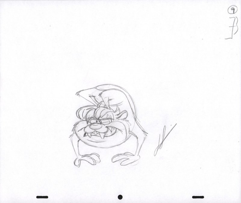 Tazmanian Devil Animation Pencil Art - 9 - Wrapped Around