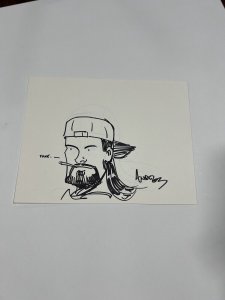 Ande Parks Original Art Sketch Silent Bob Inks Cardstock Magazine Board 8.5x11